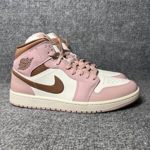 Air Jordan 1 Mid 'Neapolitan' Pink Sneakers Womens 12 Mens 10.5 BQ6472-620